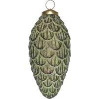 Clayre & Eef Kerstbal Overig Ø 7 cm Groen Bruin Glas Kerstballen