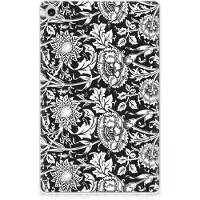 B2Ctelecom Back Cover voor Lenovo Tab M10 Plus (3e generatie) Siliconen Hoesje Black Flowers