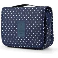 Travel - Toilettas/Cosmeticatas - Unisex - Ophangbaar - Blauw gestipt
