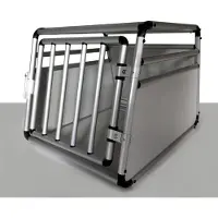 Topmast Autobench Aluminium - Reisbench Hond - 69 x 54 x 50 CM - Transportbench - Ronde Buizen - Lichtgrijs
