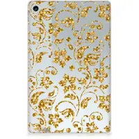 B2Ctelecom Lenovo Tab M10 Plus (3e generatie) Siliconen Hoesje Gouden Bloemen
