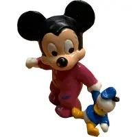 BULLYLAND Mickey vintage figuurtje met baby Donald - Speelfiguurtje 6 cm