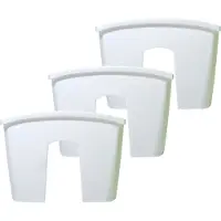 Prosperplast 3x stuks balkon railing opzet plantenbakken/bloembakken kunststof 24 x 28 x 20 cm parel wit kleur voor buiten