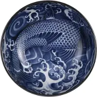 Tokyo Design Studio Carp Menbachi Schaal Blue 25.2x7.7 cm
