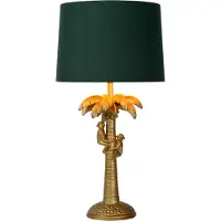 Lucide EXTRAVAGANZA COCONUT - Tafellamp - Ø 30,5 cm - 1xE27 - Mat Goud / Messing