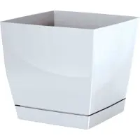 Prosperplast Bloempot Vierkant Dukp 14x14x12,4cm WIT