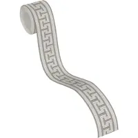 A.S. Création GRAFISCHE BEHANGRAND | Zelfklevend - grijs metallic wit - Only Borders 11