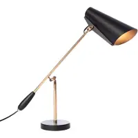 Northern Birdy tafellamp zwart-messing