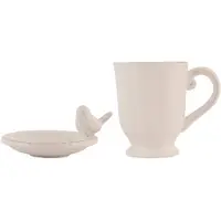 Clayre & Eef Mok met schotel 12*8*11 / Ø 9*4 cm / 300 ml 6CE0373