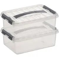 Sunware 2x Kunststof stapelbare opbergbak 4 liter 30 cm - Opbergbox
