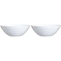 Luminarc 2x Salade serveerschalen wit glas 27 cm - Saladeschalen