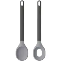 Berghoff Leo Line 2-delige sla serveerset grijs