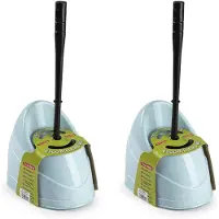 Forte Plastics 2x stuks toiletborstels/wc-borstels met houder 45 cm blauw/zwart - Toiletborstels
