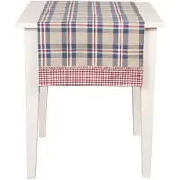 Clayre & Eef tafelloper 50x140 - rood, blauw - katoen, 100% katoen