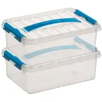 Sunware 2x Kunststof stapelbare opbergbak 4 liter 30 x 20 x 10 cm - Opbergbox