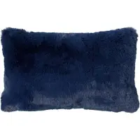Dutch decor - ZAYA - Kussenhoes 30x50 cm - bontlook - effen kleur - Insignia Blue - donkerblauw