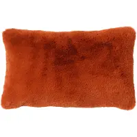 Dutch decor - ZAYA - Kussenhoes 30x50 cm - bontlook - effen kleur - Potters Clay - oranje