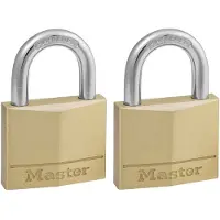 Masterlock 2 Hangsloten - 40mm - Massief Messing - Gelijksluitend