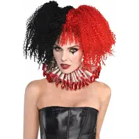 Amscan Clownspruik Dames 29 Cm Polyester Zwart/rood One-size