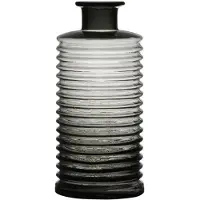 Hakbijl Glass Glazen stijlvolle bloemenvaas transparant grijs D14.5 en H31 cm - Vazen