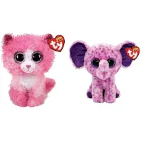 TY - Knuffel - Beanie Boo's - Reagan Cat & Eva Elephant