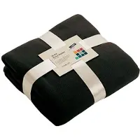 Merkloos Zwart fleece deken - Plaids