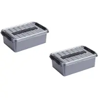 Sunware 3x stuks kunststof stapelbare opbergbken 4 liter 30 x 20 x 10 cm - Opbergbox