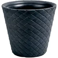 Prosperplast Kunststof Matuba rotan bloempot/plantenpot antraciet 40 cm - Plantenpotten