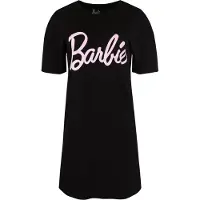 Sarcia.eu Barbie - Damesnachthemd, Zwart, Katoen, met Korte Mouwen / XXS