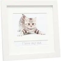 Deknudt Frames wit, met passepartout + tekstvak 'I love my cat'