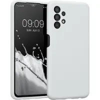 Kwmobile telefoonhoesje geschikt voor Samsung Galaxy A13 4G - TPU backcover met siliconen coating - Smartphone case in mat wit