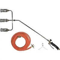 Idealgas Gasbrander - 3 Koppige dakbrander - Onkruidbrander met 5 meter slang met Slangbreukbeveiliging Shell