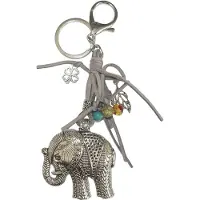 Een Wens Tas/sleutelhanger De Olifant Grijs
