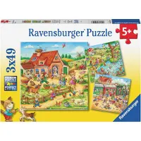 Ravensburger Landelijke vakantie - Kinderpuzzel 3 x 49 stukjes - Vanaf 5+
