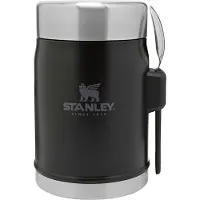 Stanley Legendary Black 2.0 Food Jar (Thermoskan), 0.4L + Spork - Zwart