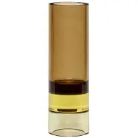 Hubsch Astro theelichthouder, bruin/geel, kristalglas, 15 cm, bruin / roest, Woon-/ Eetkamer, Glas