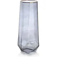 Mondex Vaas Serine | Mondex glas grijs 12.5x12.5x29.5 cm vazen | NADUVI