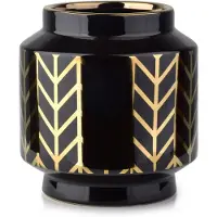 Mondex Vaas Black Maritta | Mondex keramiek zwart 18x18x19 cm vazen | NADUVI