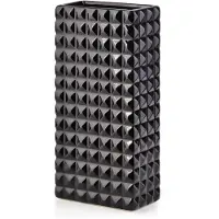 Mondex Vaas Kaliani | Mondex keramiek zwart 12x7x25 cm vazen | NADUVI