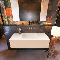 Mondiaz Badkamermeubelset erin 120 cm met 1 lade met ridge wastafel midden linen zonder kraangaten greeploos mat rosee