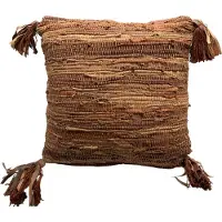 Rocaflor - Kussen - Leer - Bruin - Gerecycled - 45x45cm