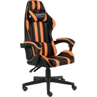 vidaXL Racestoel kunstleer zwart en oranje