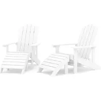 vidaXL Tuinstoelen 2 st Adirondack met voetensteunen HDPE wit