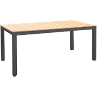 Yoi Arashi dining tafel 169x90cm aluminium dark grey teak