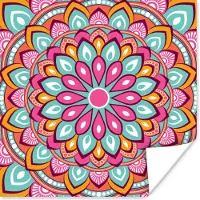 PosterMonkey Poster Abstract - Mandala - Design - Boho - 100x100 cm XXL