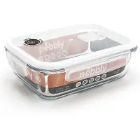 Pebbly Glas Vershouddoos - Rechthoek - 1000 ml - Transparant