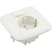 Busch-Jaeger Reflex Inbouw basiselement combinatie wandcontactdoos (wcd) RA 1-voudig + wisselschakelaar polar wit