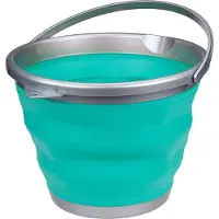 Abbey camp Opvouwbare Emmer - 15 Liter - Groen/Grijs - Met Handvat - Compact Opvouwbaar