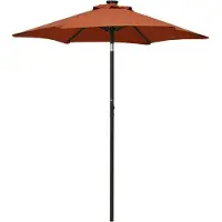 vidaXL Parasol met LED-verlichting 200x211 cm aluminium terracotta