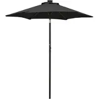 vidaXL Parasol met LED-verlichting 200x211 cm aluminium zwart